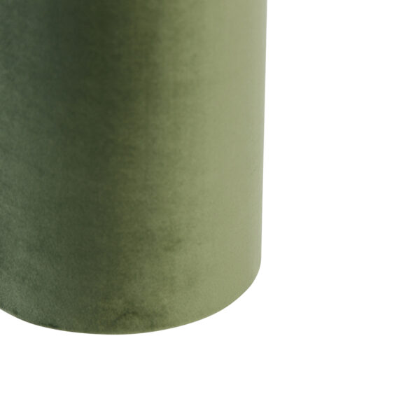 Velours lampenkap groen met gouden binnenkant 15/15/25 - Afbeelding 2