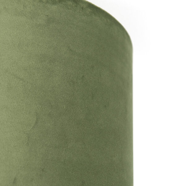 Velours lampenkap groen 25/25/25 met gouden binnenkant - Afbeelding 2