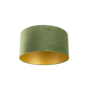 lampenkappen Velours lampenkap groen met gouden binnenkant Stof Groen Een meerwaarde in huis deze velours lampenkap. Met kun je jouw vloerlamp of hanglamp
