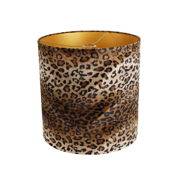 Velours lampenkap luipaard dessin 40/40/40 gouden binnenkant - Afbeelding 2
