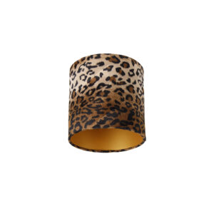 lampenkappen Velours lampenkap luipaard dessin gouden binnenkant Stof Luipaard print Een prachtige dierenprint een echte eyecatcher in Deze velours is mooi