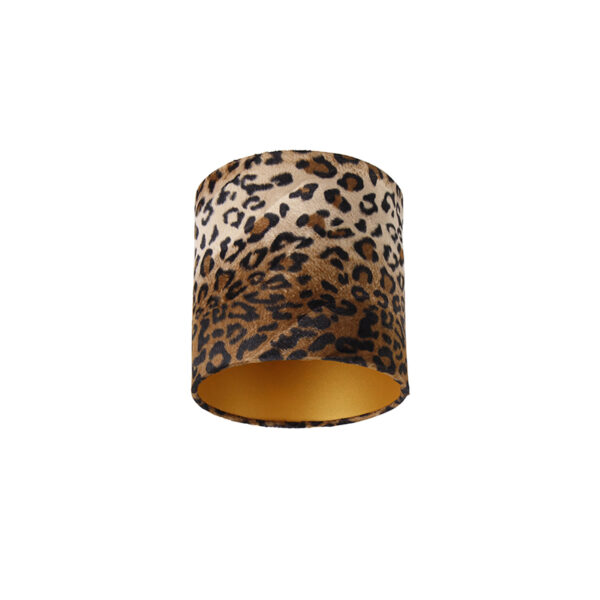 lampenkappen Velours lampenkap luipaard dessin gouden binnenkant Stof Luipaard print Een prachtige dierenprint een echte eyecatcher in Deze velours is mooi