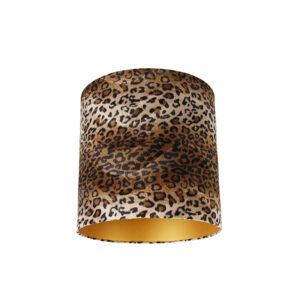 lampenkappen Velours lampenkap luipaard dessin gouden binnenkant Stof Luipaard print Een prachtige dierenprint om je interieur op te Deze velours is mooi