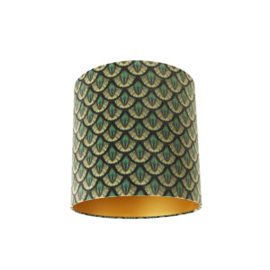 lampenkappen Velours lampenkap pauw dessin gouden binnenkant Stof Paars Met deze opvallende kun je jouw vloerlamp of tafellamp voorzien van een sfeervol