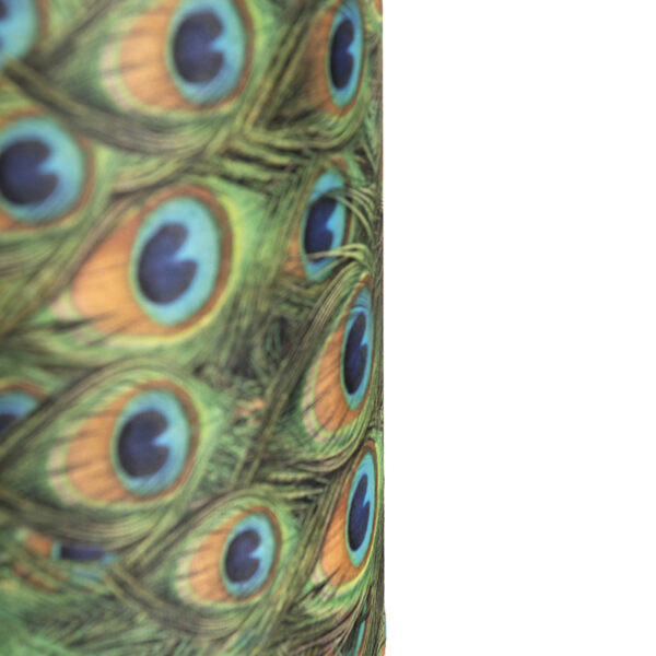 Velours lampenkap pauw dessin 40/40/40 met gouden binnenkant - Afbeelding 2