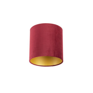 lampenkappen Velours lampenkap rood met gouden binnenkant Stof Rood Deze geeft je interieur een gezellige uitstraling. Met deze kun jouw vloerlamp of hanglamp