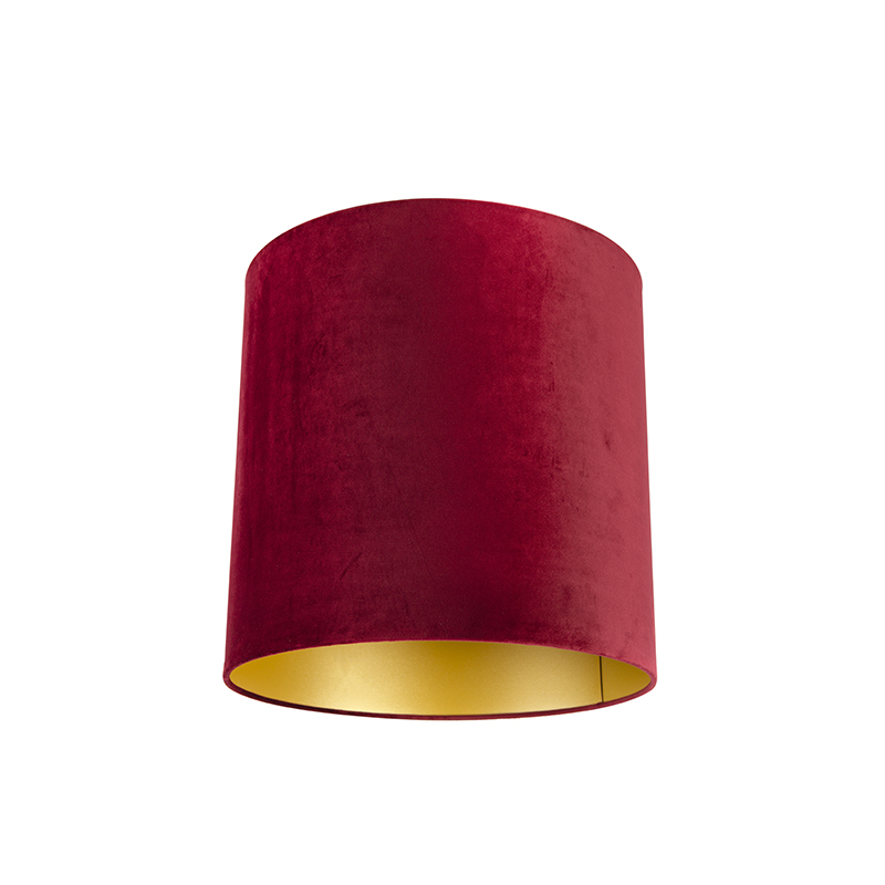 lampenkappen Velours lampenkap rood met gouden binnenkant Stof Rood Deze geeft je interieur een gezellige uitstraling. Met deze kun jouw vloerlamp of hanglamp