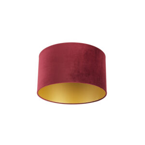 lampenkappen Velours lampenkap rood met gouden binnenkant Stof Rood Deze geeft je interieur een gezellige uitstraling. Met deze kun jouw vloerlamp of hanglamp