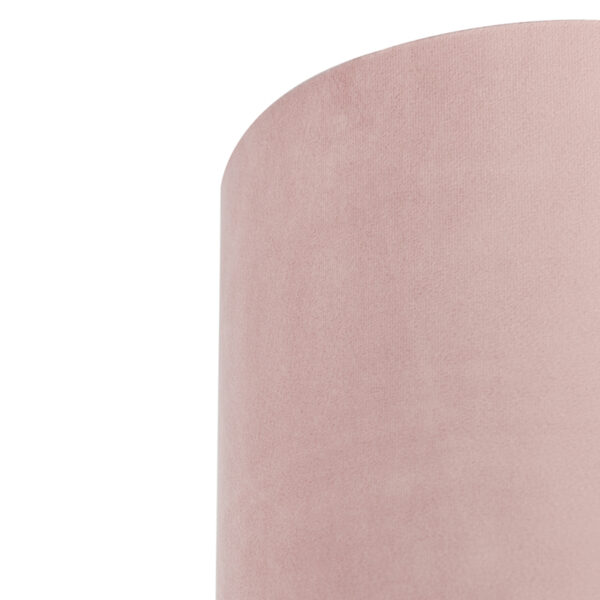 Velours lampenkap roze 20/20/20 met gouden binnenkant - Afbeelding 2