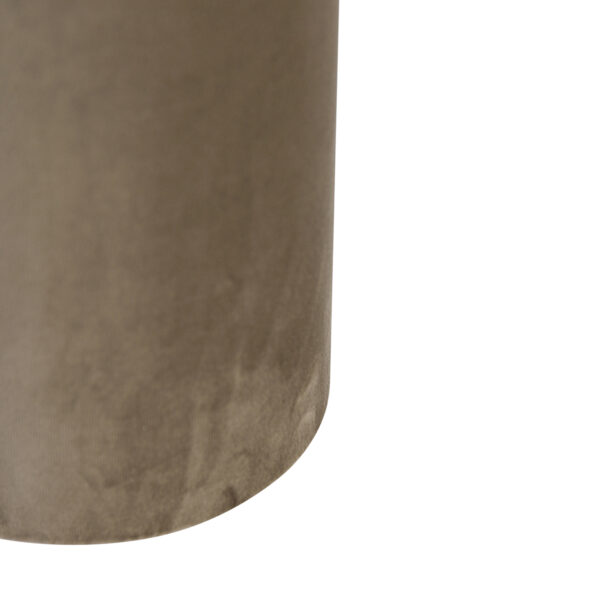 Velours lampenkap taupe met gouden binnenkant 15/15/25 - Afbeelding 2