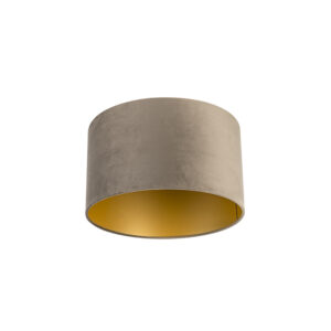 lampenkappen Velours lampenkap taupe met gouden binnenkant Stof Taupe Deze kleurige velours is een echte Met deze kun je jouw vloerlamp of hanglamp voorzien van