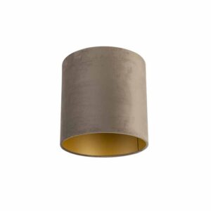 lampenkappen Velours lampenkap taupe met gouden binnenkant Stof Taupe Een elegante velours afgewerkt in kleur binnenkant. Met deze kun je jouw vloerlamp of