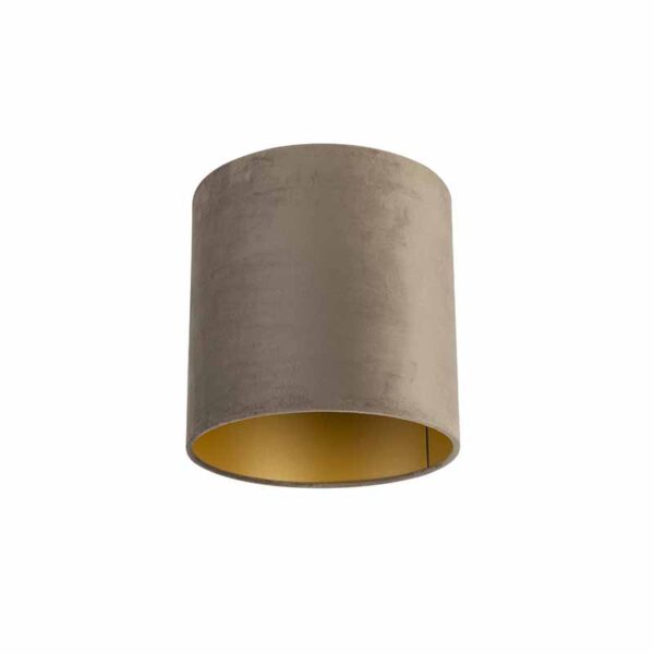 lampenkappen Velours lampenkap taupe met gouden binnenkant Stof Taupe Een elegante velours afgewerkt in kleur binnenkant. Met deze kun je jouw vloerlamp of