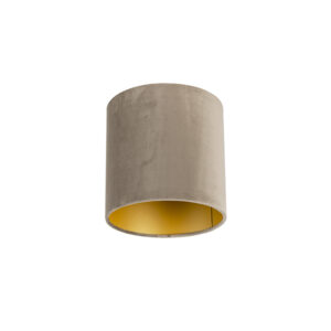 lampenkappen Velours lampenkap taupe met gouden binnenkant Stof Taupe Een gezellige in velours. Met deze kun je jouw vloerlamp of hanglamp voorzien van een