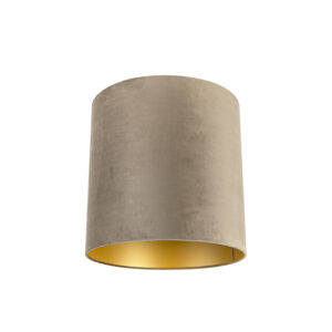 lampenkappen Velours lampenkap taupe met gouden binnenkant Stof Taupe Een elegante velours afgewerkt in kleur binnenkant. Met deze kun je jouw vloerlamp of