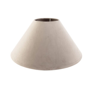 lampenkappen Velours lampenkap taupe Stof Taupe Een prachtige velours in taupe. Hij heeft onderaan een totale diameter van 55 cm en bovenaan 19 cm. hoogte 26