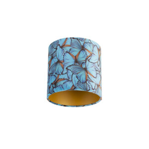 lampenkappen Velours lampenkap vlinder dessin gouden binnenkant Stof Koper Wat een eyecatcher deze velours lampenkap. Met kun je jouw vloerlamp of hanglamp