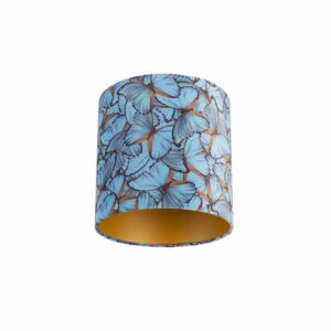 lampenkappen Velours lampenkap vlinder dessin gouden binnenkant Stof Koper Wat een eyecatcher deze velours lampenkap. Met kun je jouw vloerlamp of hanglamp