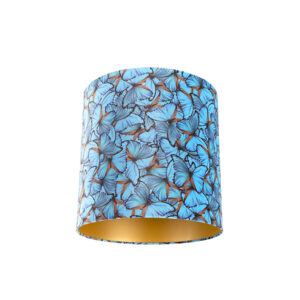 lampenkappen Velours lampenkap vlinder dessin gouden binnenkant Stof Koper Wat een eyecatcher deze velours lampenkap. Met kun je jouw vloerlamp of hanglamp