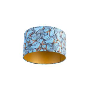 lampenkappen Velours lampenkap vlinder dessin gouden binnenkant Stof Koper Wat een eyecatcher deze velours lampenkap. Met kun je jouw vloerlamp of hanglamp