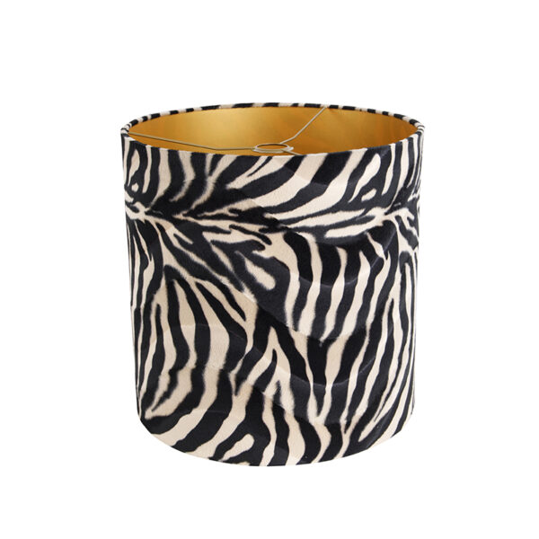 Velours lampenkap zebra dessin 40/40/40 gouden binnenkant - Afbeelding 2