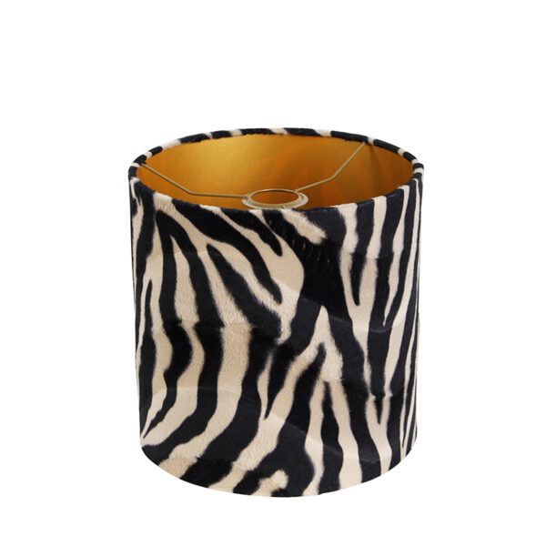 Velours lampenkap zebra dessin 25/25/25 gouden binnenkant - Afbeelding 2