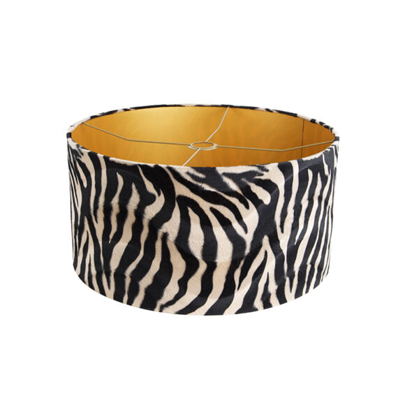 Velours lampenkap zebra dessin 50/50/25 gouden binnenkant - Afbeelding 2