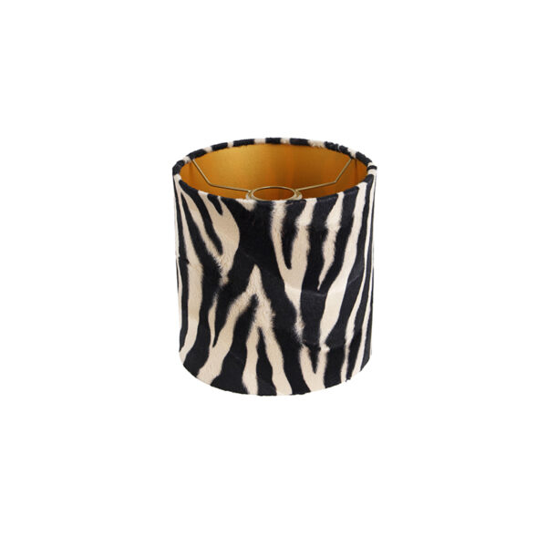 Velours lampenkap zebra dessin 20/20/20 gouden binnenkant - Afbeelding 2