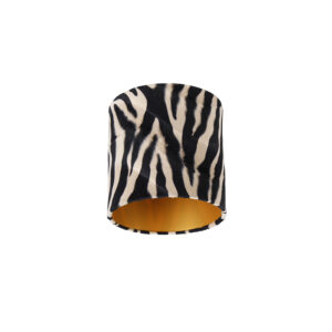 lampenkappen Velours lampenkap zebra dessin gouden binnenkant Stof Zebra print Een prachtige dierenprint welke goed past in de hedendaagse interieurs. Deze