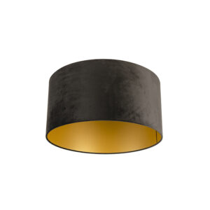 lampenkappen Velours lampenkap zwart met gouden binnenkant Stof Zwart Een elegante velours afgewerkt in binnenkant. Met deze kun je jouw vloerlamp of hanglamp