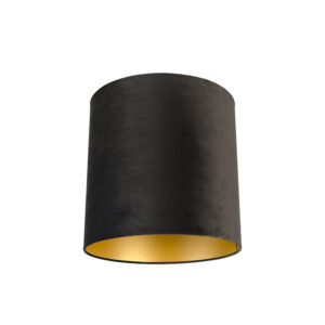 lampenkappen Velours lampenkap zwart met gouden binnenkant Stof Zwart Een elegante velours afgewerkt in binnenkant. Met deze kun je jouw vloerlamp of hanglamp