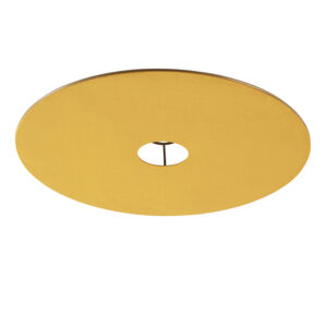 lampenkappen Velours platte lampenkap geel met goud 45 cm Stof Geel Een bijzondere in velours. Met deze kun je jouw plafondlamp voorzien van een sfeervol
