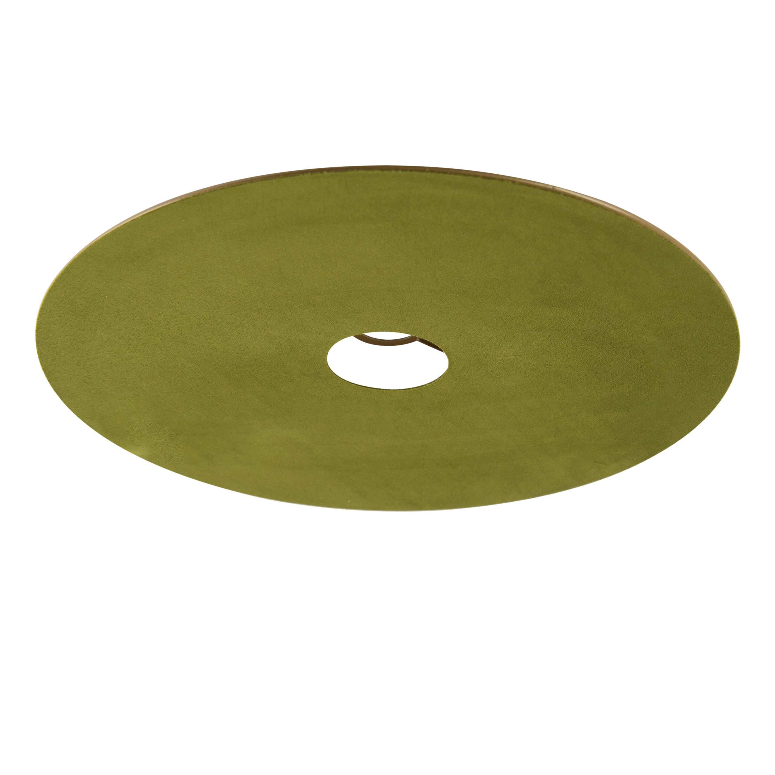 lampenkappen Velours platte lampenkap groen met goud 45 cm Stof Groen Een bijzondere in velours. Met deze kun je jouw plafondlamp voorzien van een sfeervol