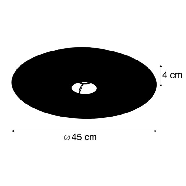 Velours platte lampenkap pauw dessin met goud 45 cm - Afbeelding 3