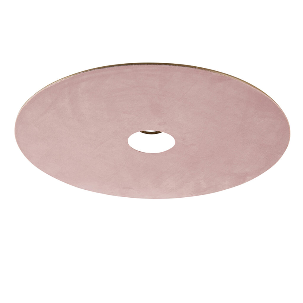 lampenkappen Velours platte lampenkap roze met goud 45 cm Stof Roze Een bijzondere in velours. Met deze kun je jouw plafondlamp voorzien van een sfeervol