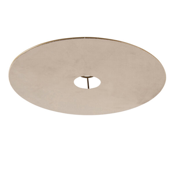 lampenkappen Velours platte lampenkap taupe met goud 45 cm Stof Taupe Een bijzondere in velours. Met deze kun je jouw plafondlamp voorzien van een sfeervol