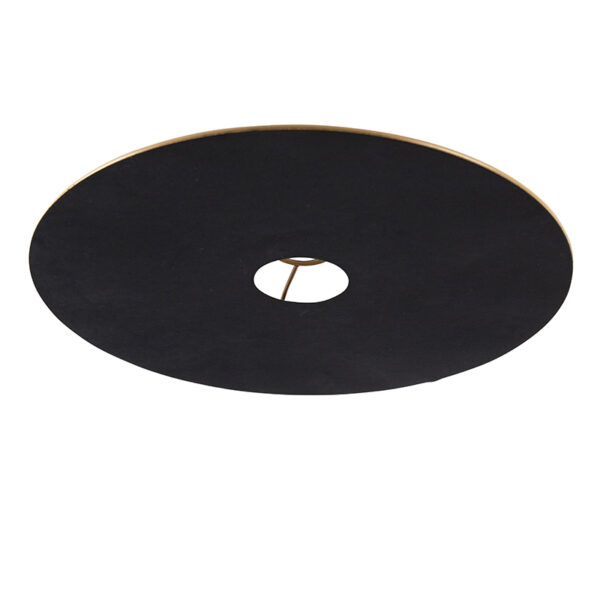 lampenkappen Velours platte lampenkap zwart met goud 45 cm Stof Zwart Een bijzondere in velours. Met deze kun je jouw plafondlamp voorzien van een sfeervol