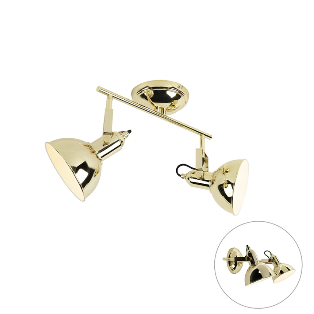 Opbouwspots Art Deco spot goud Tommy Staal De straalt luxe en elegantie dit dankzij de mooie combinatie van gouden afwerking lamp witte binnenkant kappen. Hij