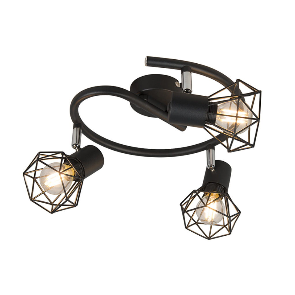Opbouwspots Art deco spot zwart en kantelbaar Mosh Staal Zwart Dit is 3 in een stoere zwarte kleur Het minimalistische stalen frame leent zich bij uitstek voor