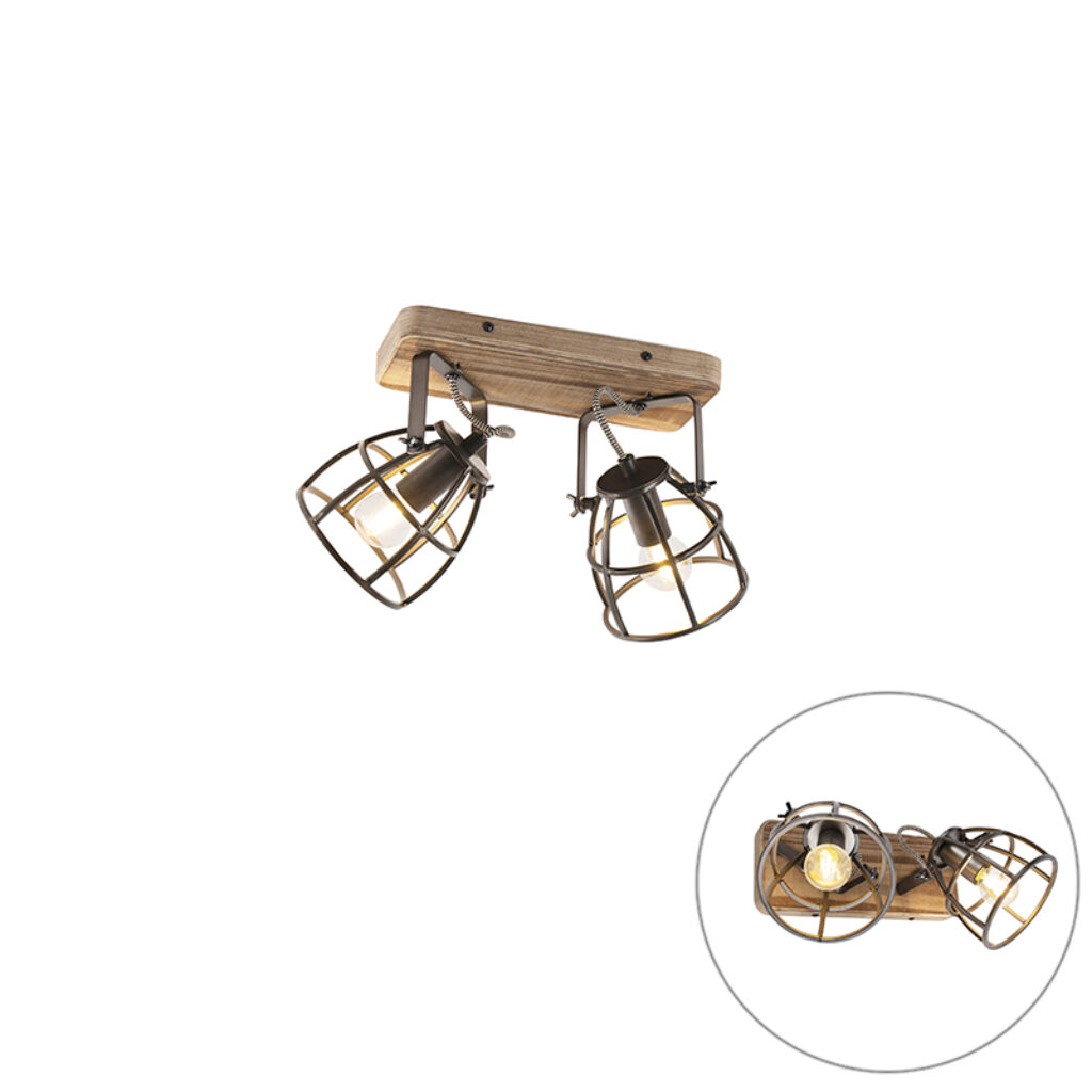 Opbouwspots Arthur spot zwart met hout verstelbaar StaalHout Zwart De laat je interieur Dankzij de combinatie van het staal en past deze plafondspot perfect in