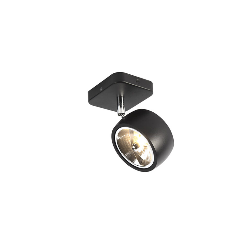 Opbouwspots Desgin spot zwart vierkant en kantelbaar Go Nine Aluminium Zwart Een minimalistisch strak design heeft deze zwarte 1. super functioneel armatuur die