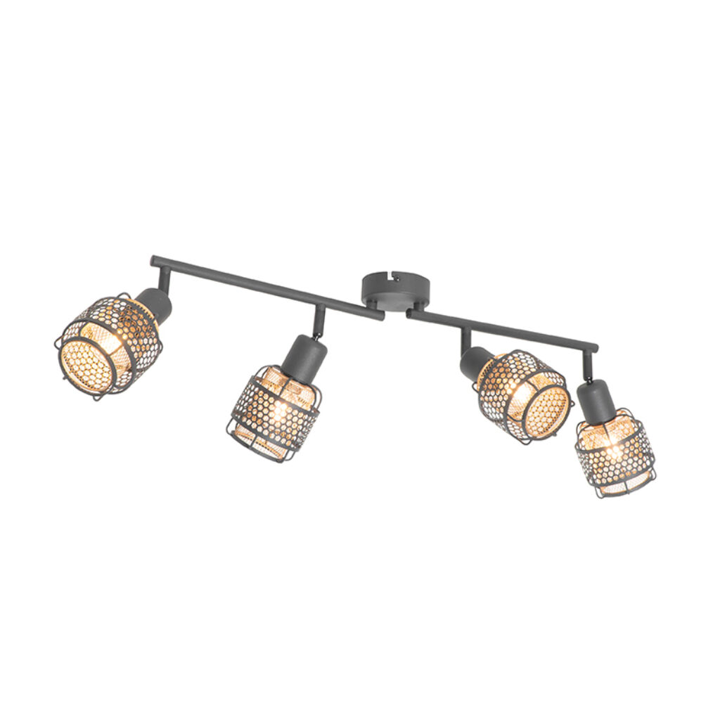Opbouwspots Design plafondlamp zwart met goud langwerpig Noud Staal Zwart Haal een stijlvolle in huis deze Noud. Deze lamp past perfect design interieur. Hij