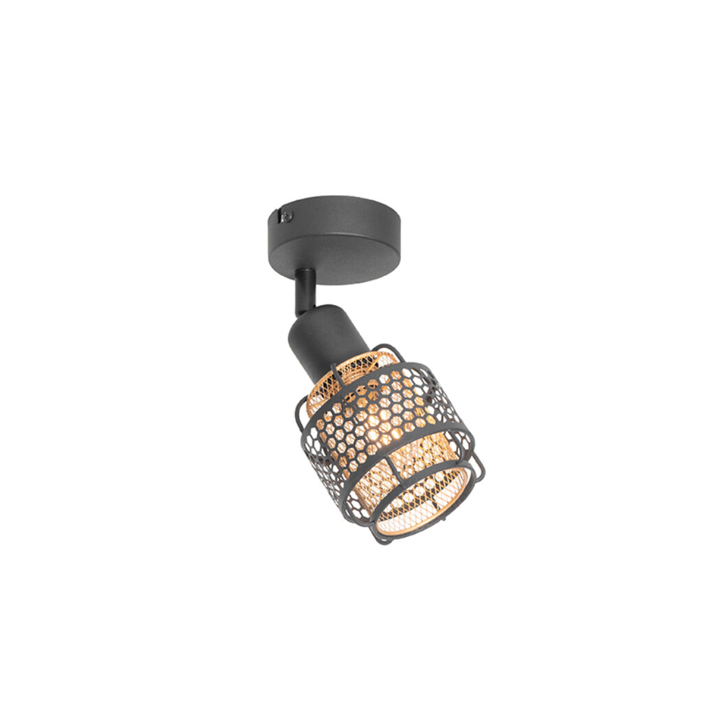 Opbouwspots Design plafondlamp zwart met goud Noud Staal Zwart Maak je design interieur helemaal compleet de Deze is gemaakt van staal en afgewerkt in een