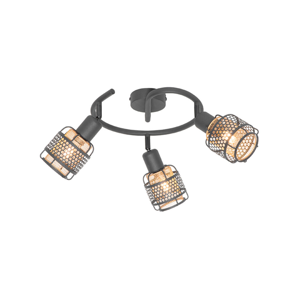 Opbouwspots Design plafondlamp zwart met goud rond Noud Staal Zwart Laat je interieur stralen deze plafondlamp. Deze lamp past door zijn kleurencombinatie van