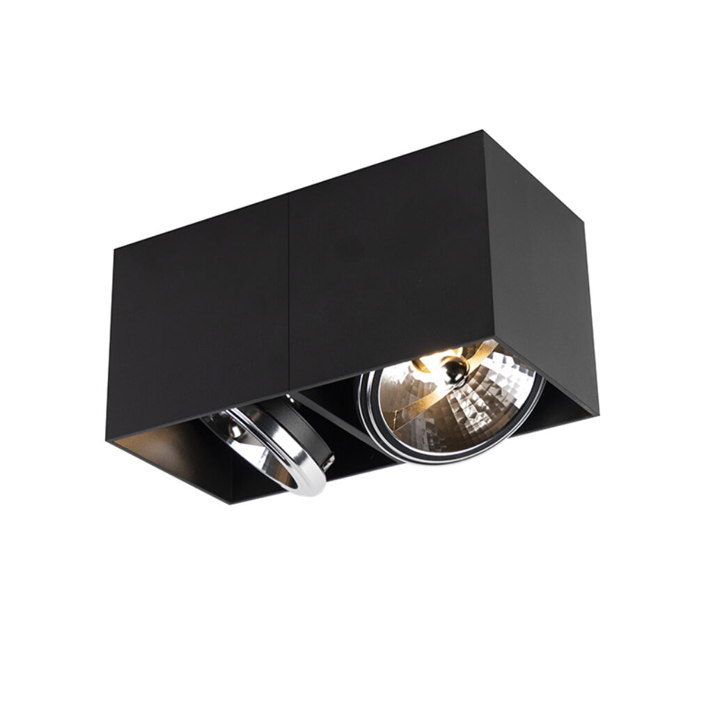 Opbouwspots Design spot rechthoekig zwart incl. 2 x G9 Box Aluminium Zwart Dit design van de is eenvoudig strak en tijdloos. Zeer mooi makkelijk toe te passen