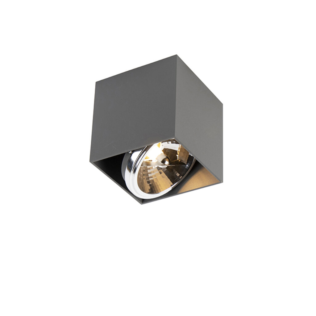 Opbouwspots Design spot vierkant grijs incl. 1 x G9 Box Aluminium Grijs Dit design van de is eenvoudig strak en tijdloos. Zeer mooi makkelijk toe te passen in