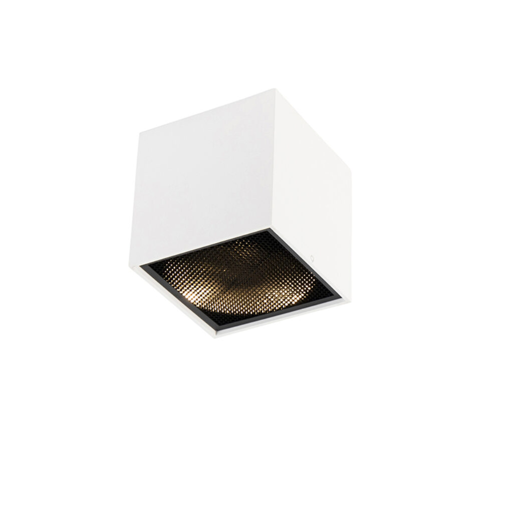 Opbouwspots Design spot wit Box Honey Aluminium Wit Een leuke plafondspot in een strakke witte kleur mooi afgewerkt De combinatie van de en het zwarte raster