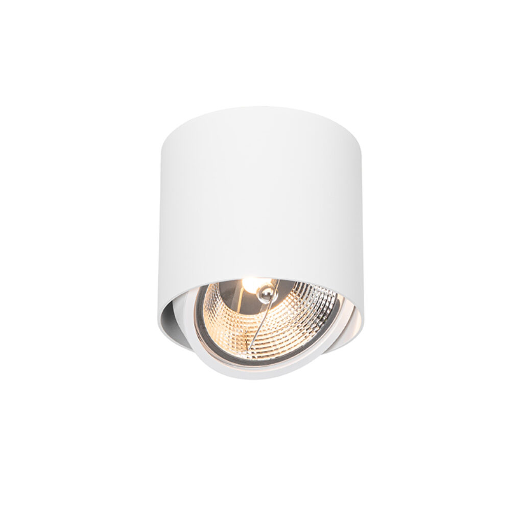 Opbouwspots Design spot wit AR111 Impact Aluminium Wit is een super strakke design in cilindervorm geschikt voor alle ruimtes Hij volledig gemaakt van aluminium