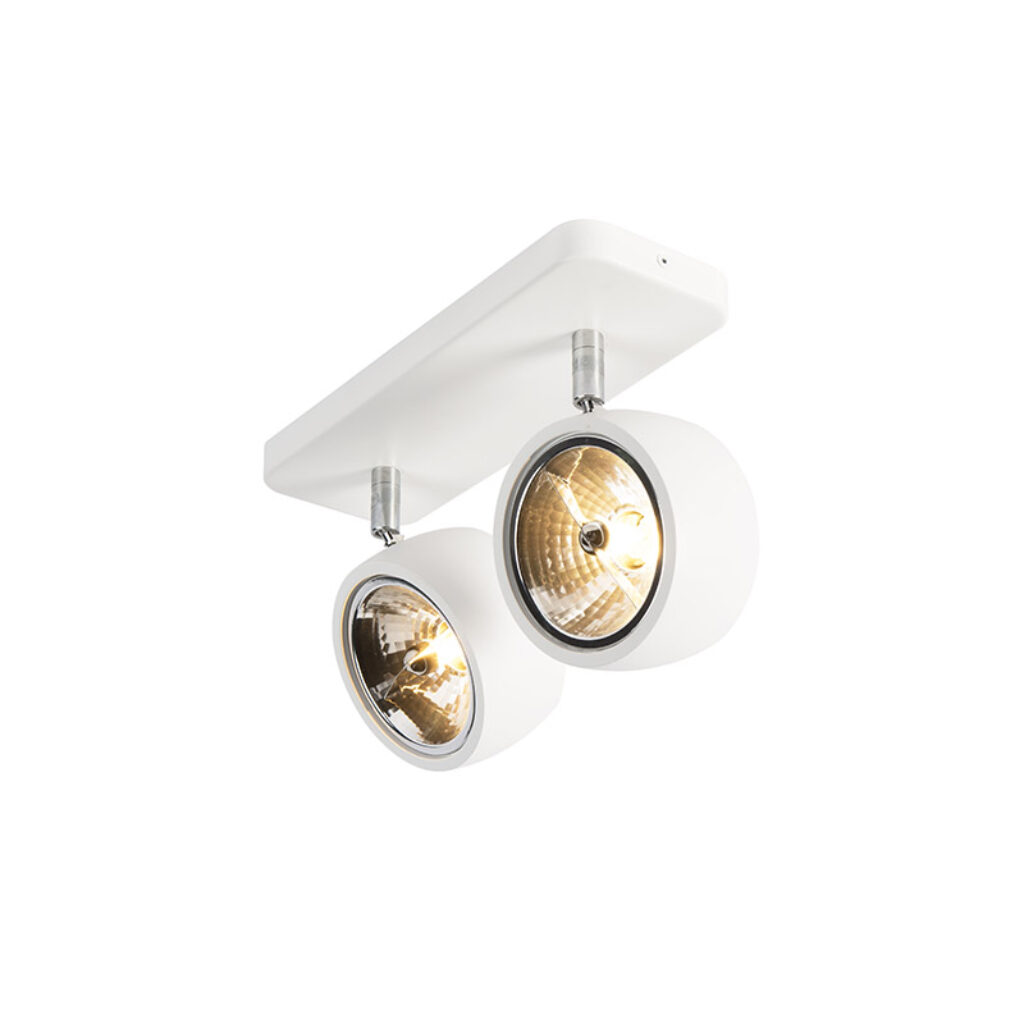 Opbouwspots Design spot wit langwerpig verstelbaar Go Nine AluminiumStaal Wit Een minimalistisch en strak design heeft deze 2. super functioneel armatuur die er