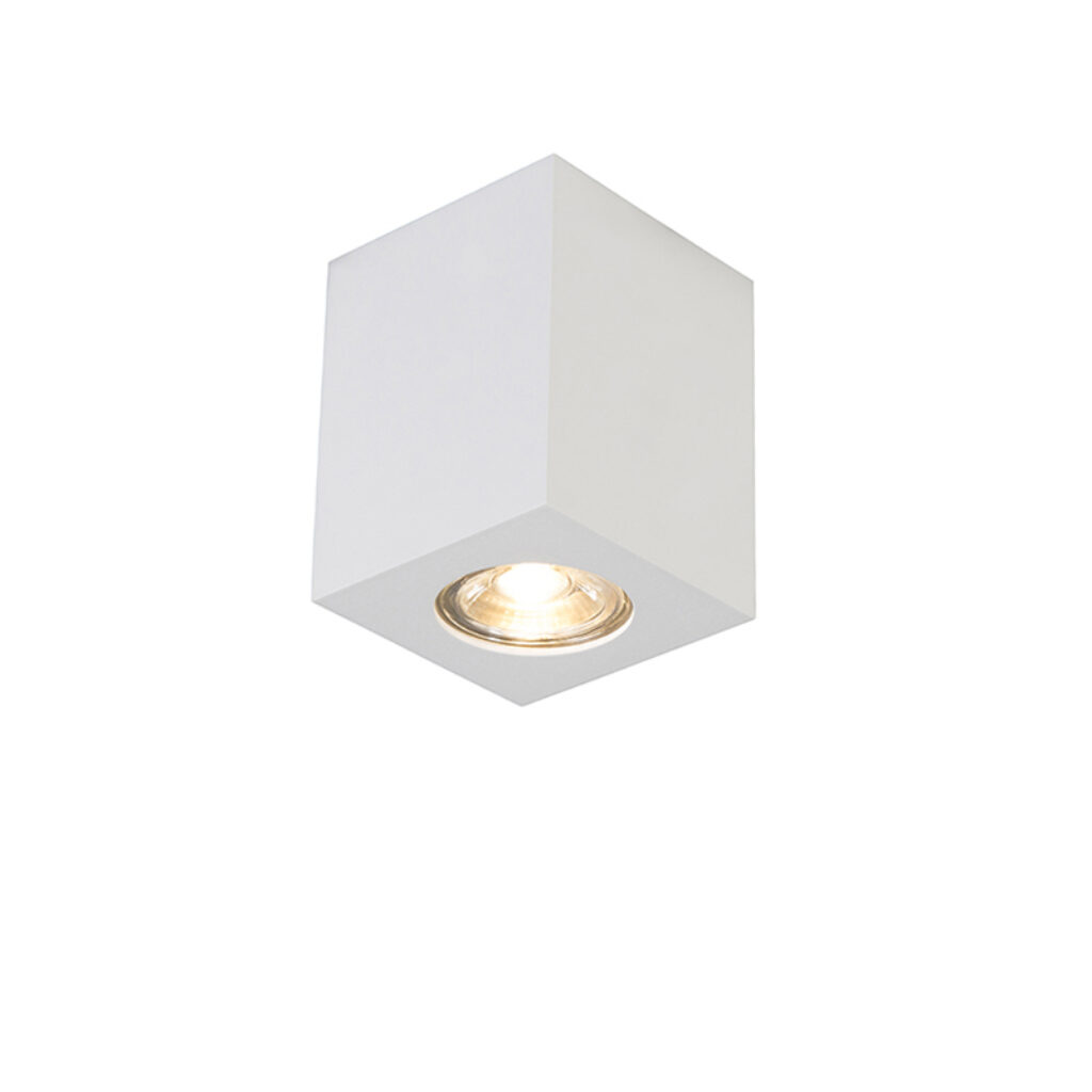 Opbouwspots Design spot wit Quba 2 Staal Wit Super strakke vierkante design volledig gemaakt van staal en heeft een luxe kwalitatieve uitstraling. Hij is